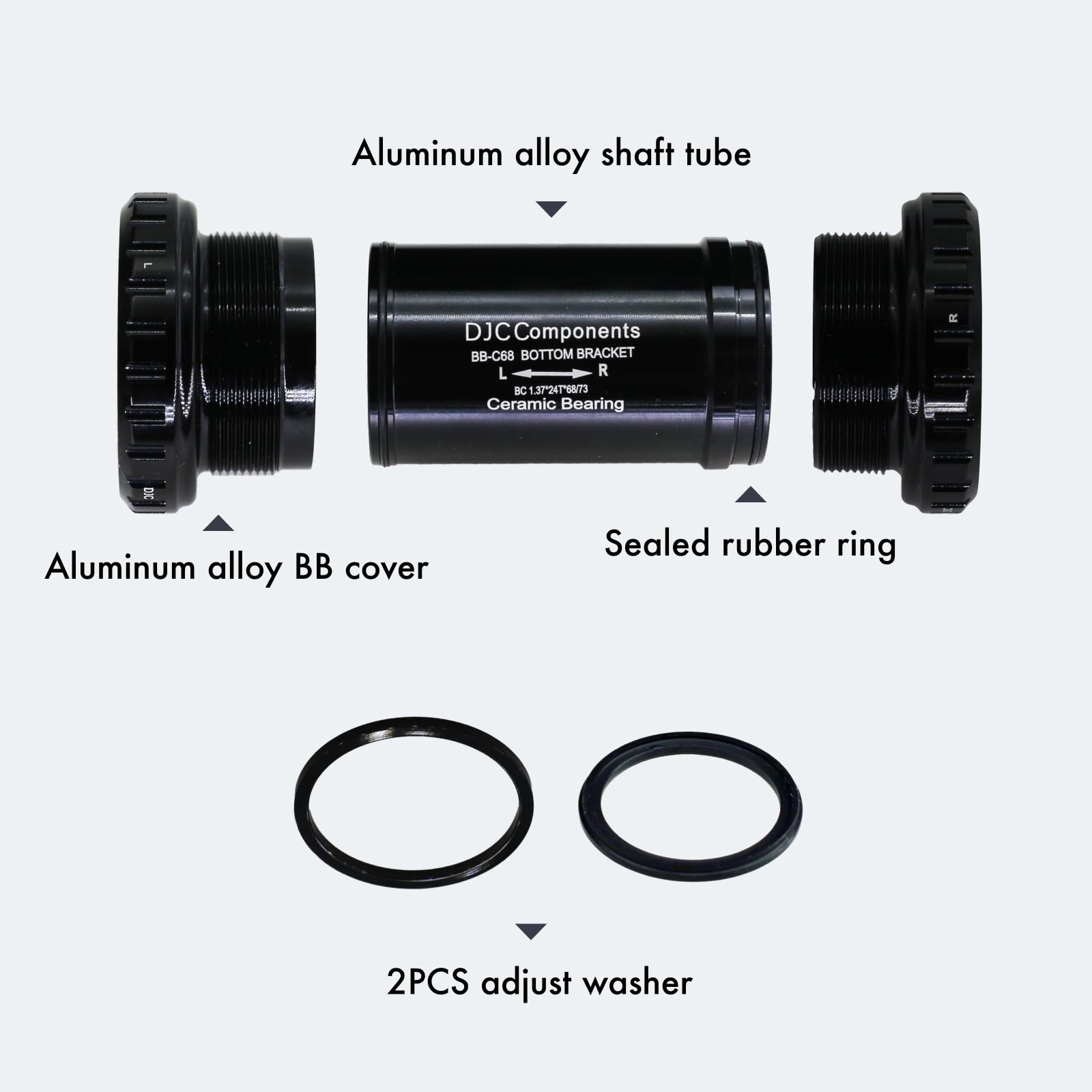 Amazon | DJC バイク セラミックベアリング ダブ ボトムブラケット 68