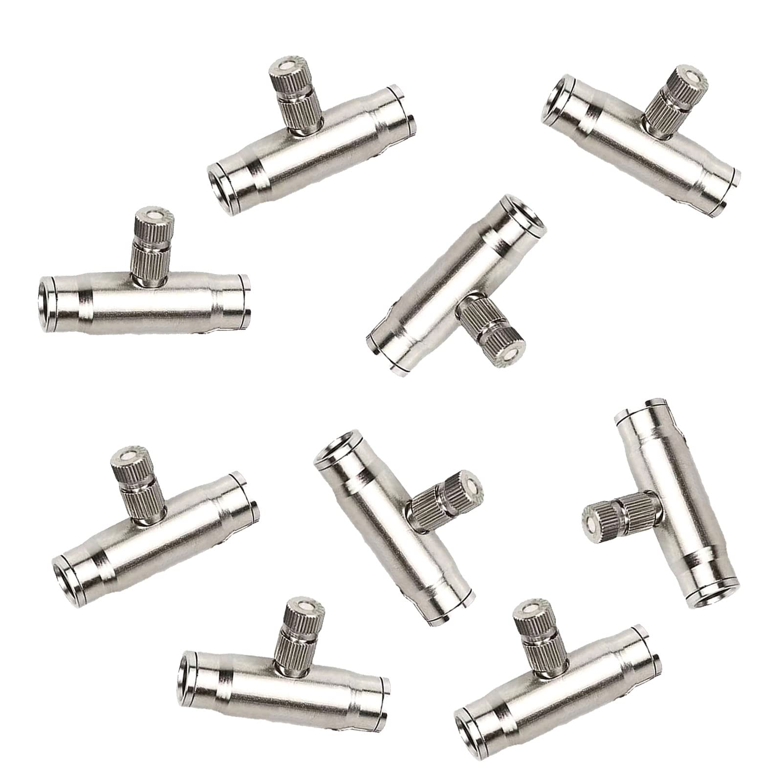50 Piezas Boquilla de Nebulización De Latón, Boquilla Atomizadora de Alta presión con conector rápido de interfaz de 3/8", Boquilla de Enf(Size:0.4mm,Color:Brass nozzle+3/8 "Interface Quick Connector)