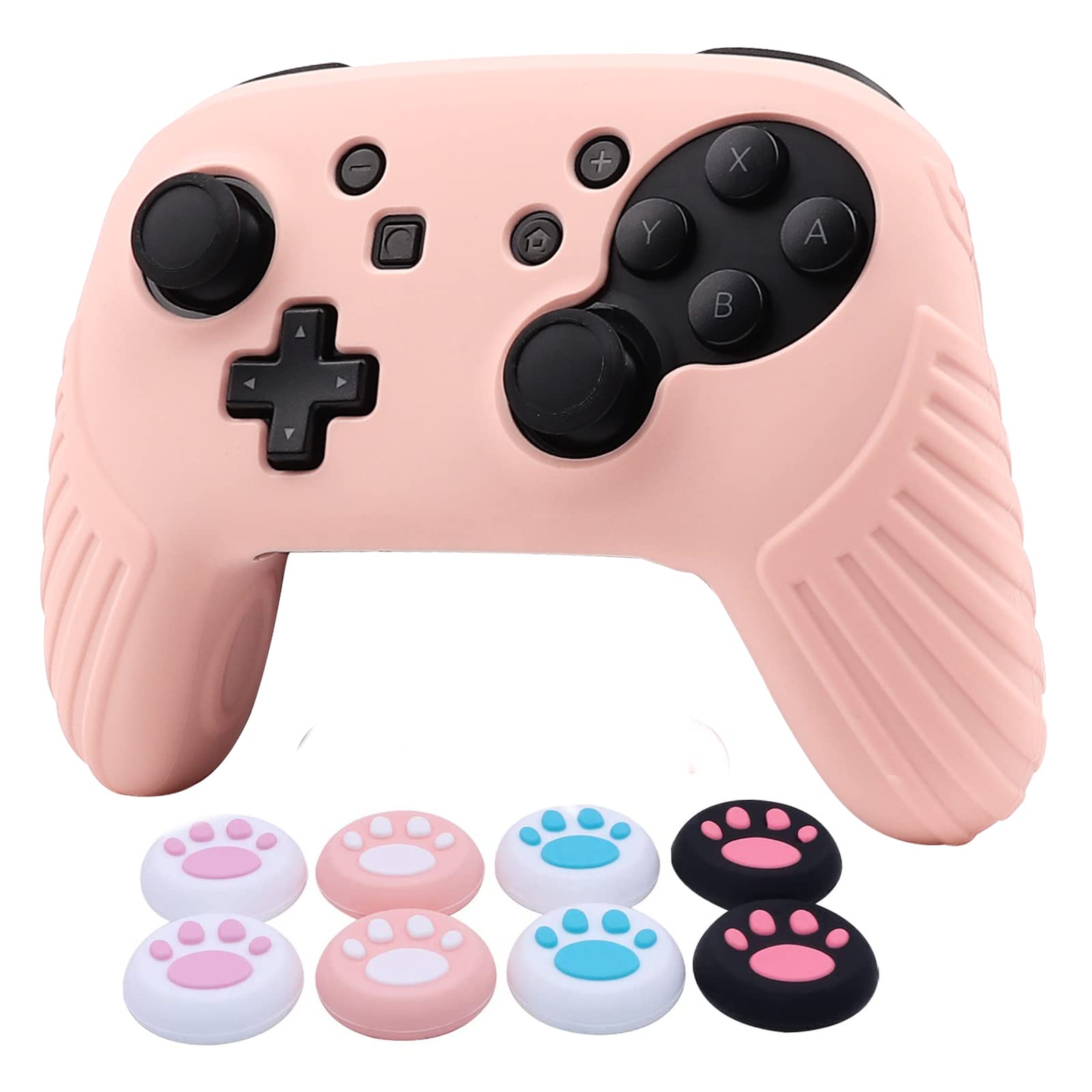 ROTOMOON Glitter Silicone Controller Skins with 8 Thumb Grips Compatible with Nintendo Switch Pro Controller, Sweat-Proof Anti-Slip Controller Cover Skin Protector-image-38