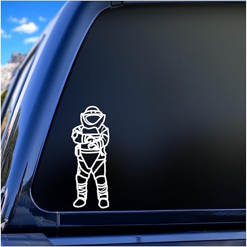 Miniatura 2 de Calcomanía de vinilo Bomb Suit (blanco, 4 pulgadas de alto)