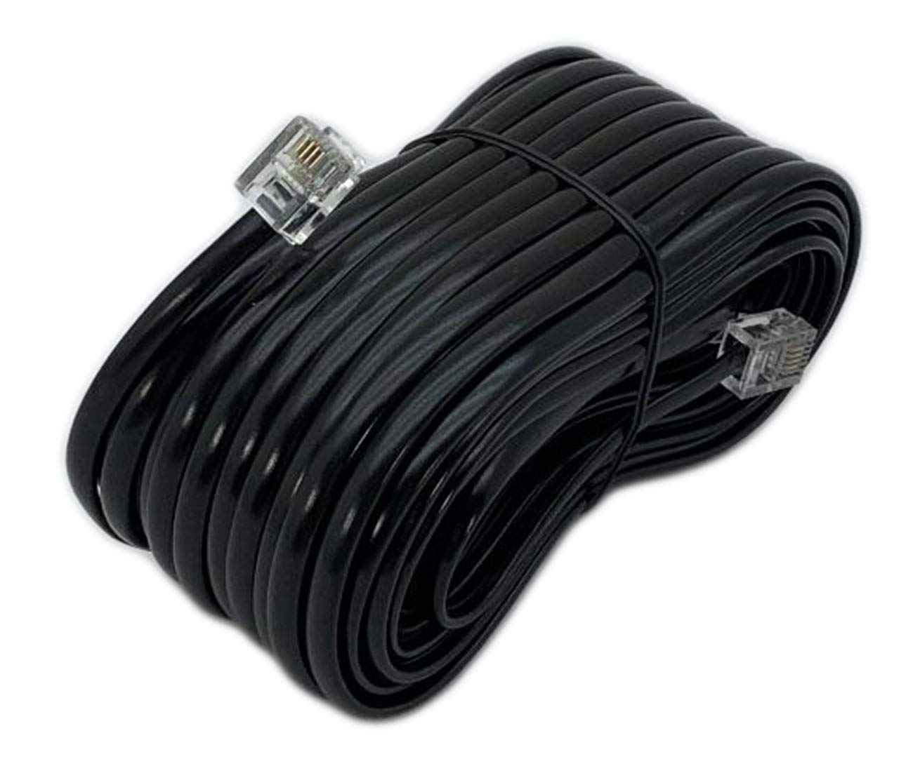 iMBAPrice 50 Feet Long Telephone Extension Cord Phone Cable Line Wire – Black