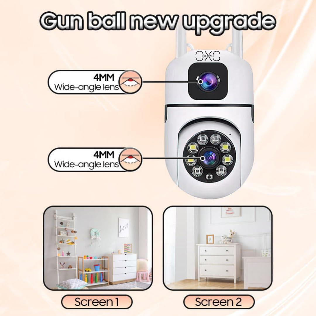 OneXsale Dual Lens 2-Camera WiFi PTZ CCTV System | 1080P HD | Motion Detection | Night Vision | Weatherproof | 4-Channel Wireless Security 3