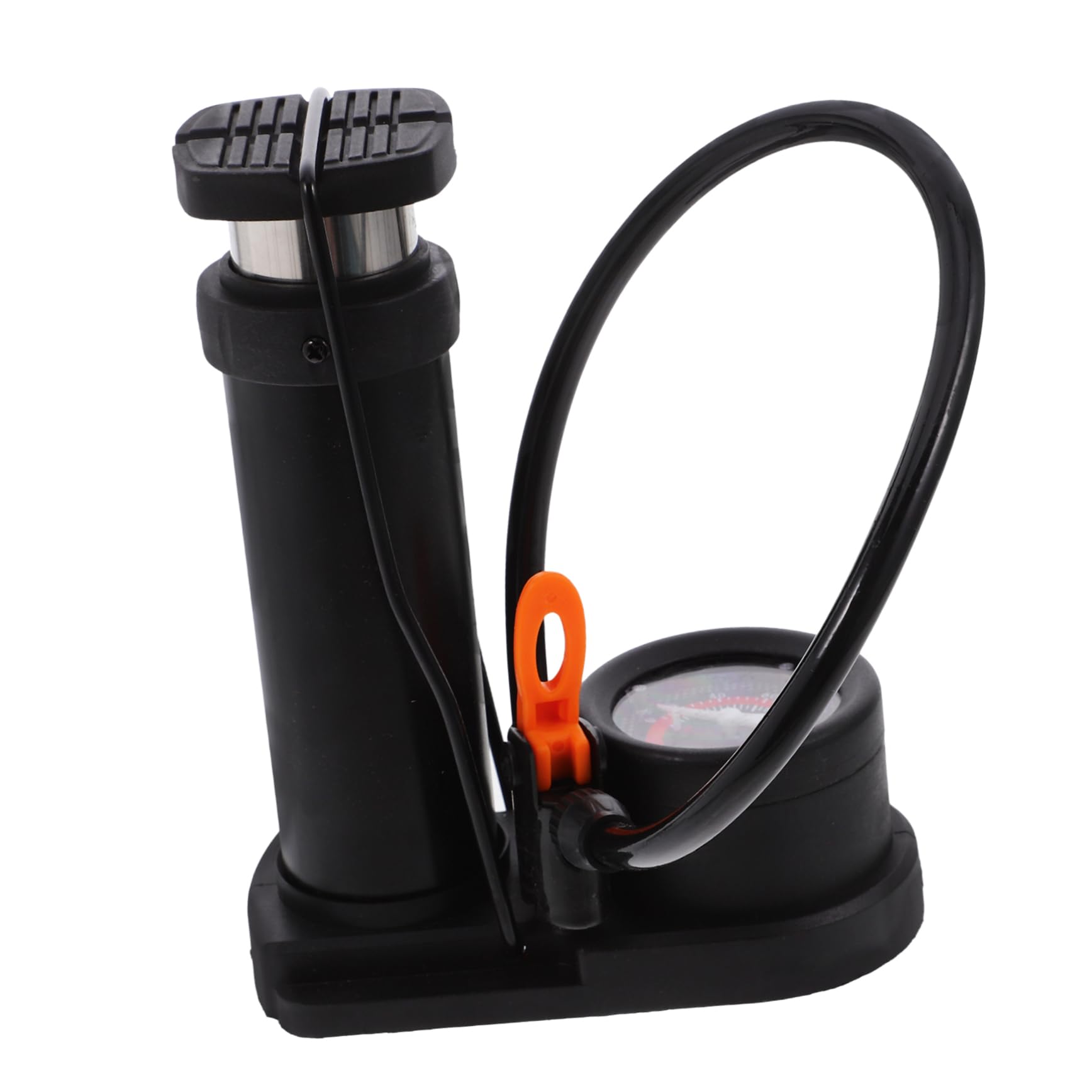 BCOATH Tire Pump Pressure Gauge Foot Activated Floor Pump Mini for Bikes More 2-in-1 Nozzle Kit