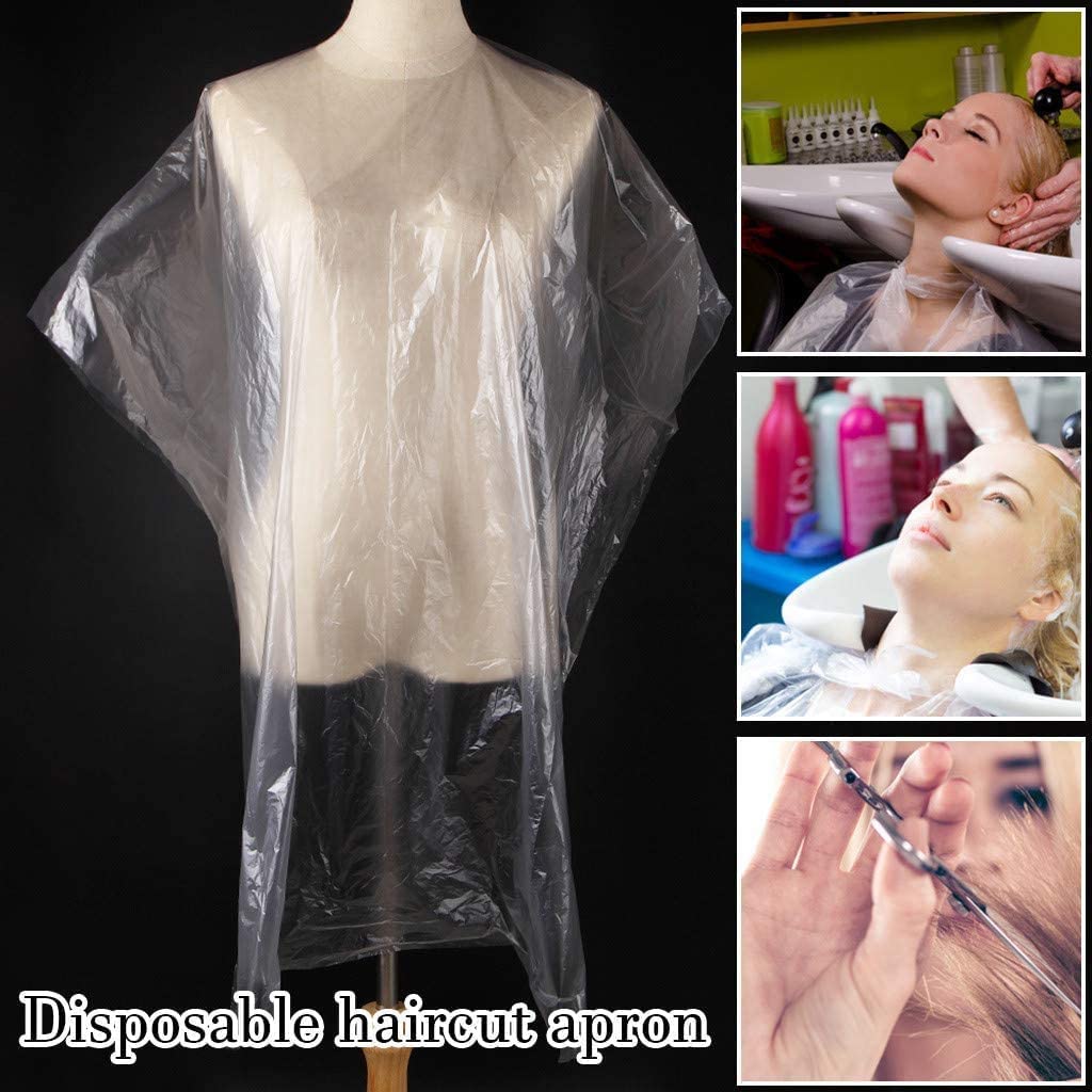 100 pezzi Mantelle per taglio capelli, Mantelle monouso per parrucchiere, Copertura per taglio capelli impermeabile Mantella per barbiere, per parrucchiere e parrucchiere, tinture per capelli