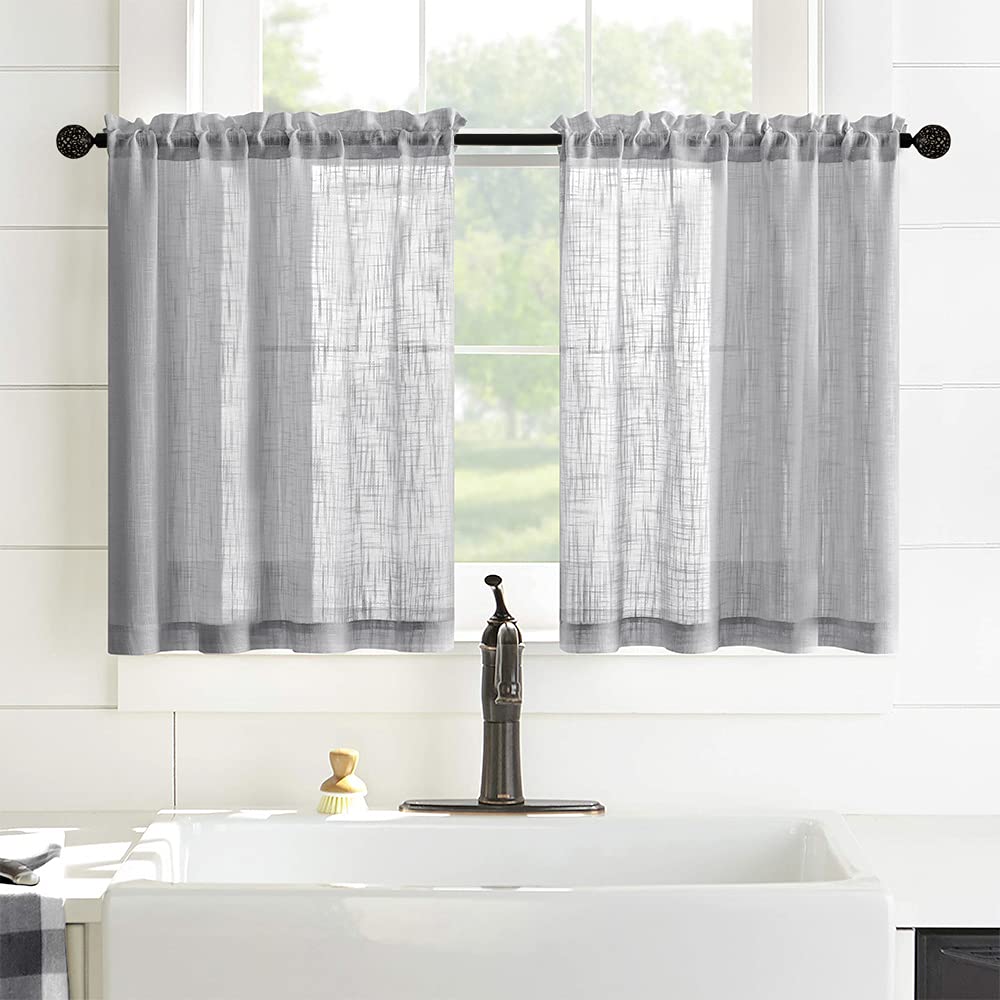 XTMYI Cortinas transparentes (gris, 63,5 x 60,9 cm)