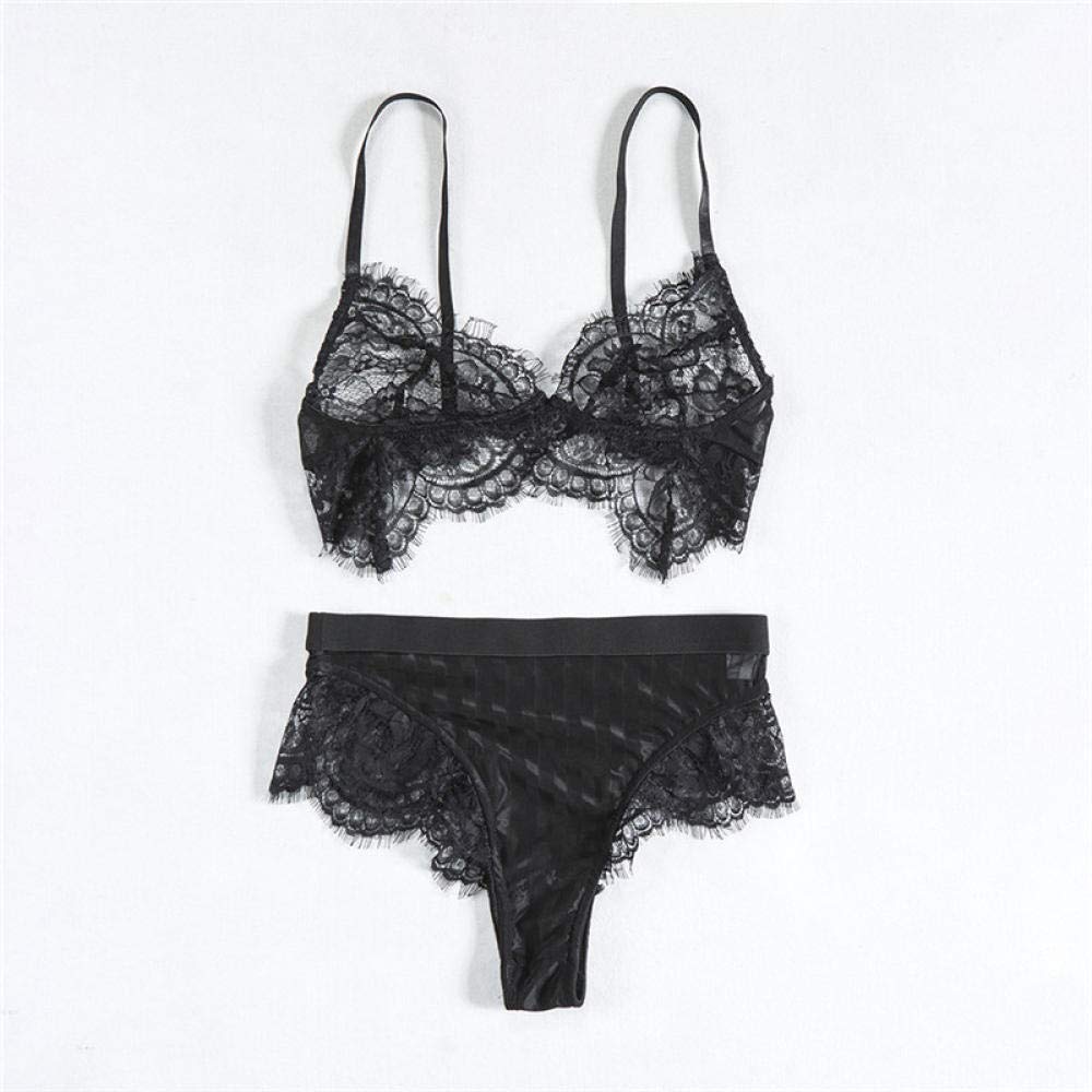 HODAGES Conjuntos de Ropa de Dormir y Batas para Mujer Ropa Interior de Traje de tentación de Encaje sin Anillo de Acero (Blanco pequeño)