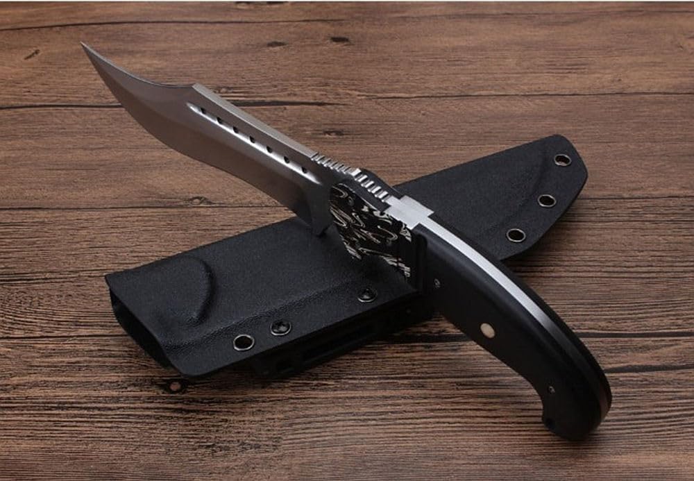 Generico TEERMA OJ5 Forgiatura integrata fixed blade Coltello multiuso, Utilizzato principalmente per campeggio, caccia, pesca, esplorazione della giungla, escursionismo
