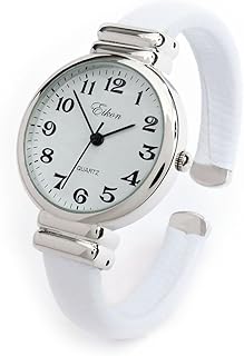 White Snake Style Band Slim Case Eikon Women's Bangle Cuff Watch