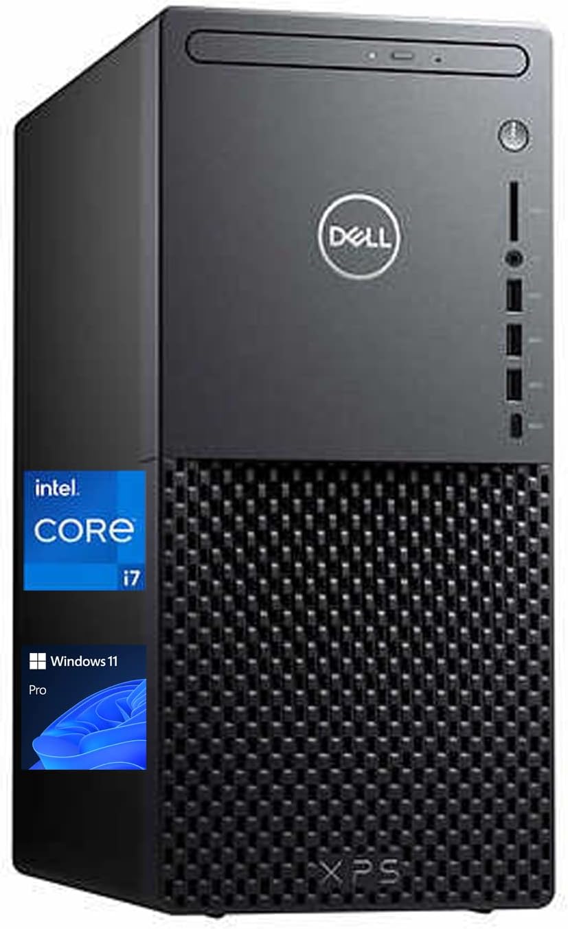 Dell XPS 8940 Tower Business Desktop, 11th Gen Intel Core i7-11700, Windows 11 Pro, 16GB RAM, 512GB SSD, Intel UHD Graphics 750, Wi-Fi 6, Bluetooth, RJ-45, Tray Load DVD Drive