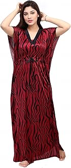 G4Girl Women Satin Maxi Kaftan Nighty Gown