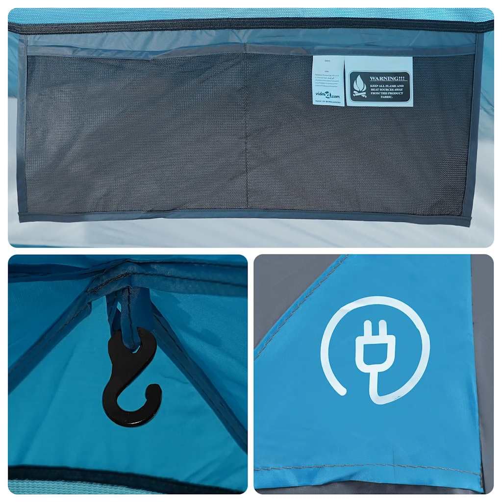 Tenda familiare a cupola, verde, impermeabile, in poliestere, 335 x 396 cm, con attacco E, tenda rimovibile, ingressi, traspirante, per campeggio, outdoor, escursionismo, festival
