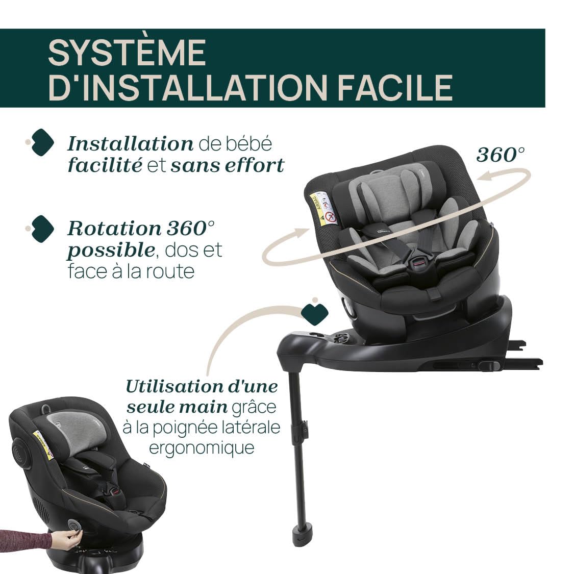 Chicco Seat105 I-Size, Siège Auto Homologué ECE R129/03, Pivotant à 360°, Incliné en 6 Positions, Installation Simple et Rapide, Réducteur Inclus, 40-105cm, Groupe 0/1/2, De 0 à 4 Ans