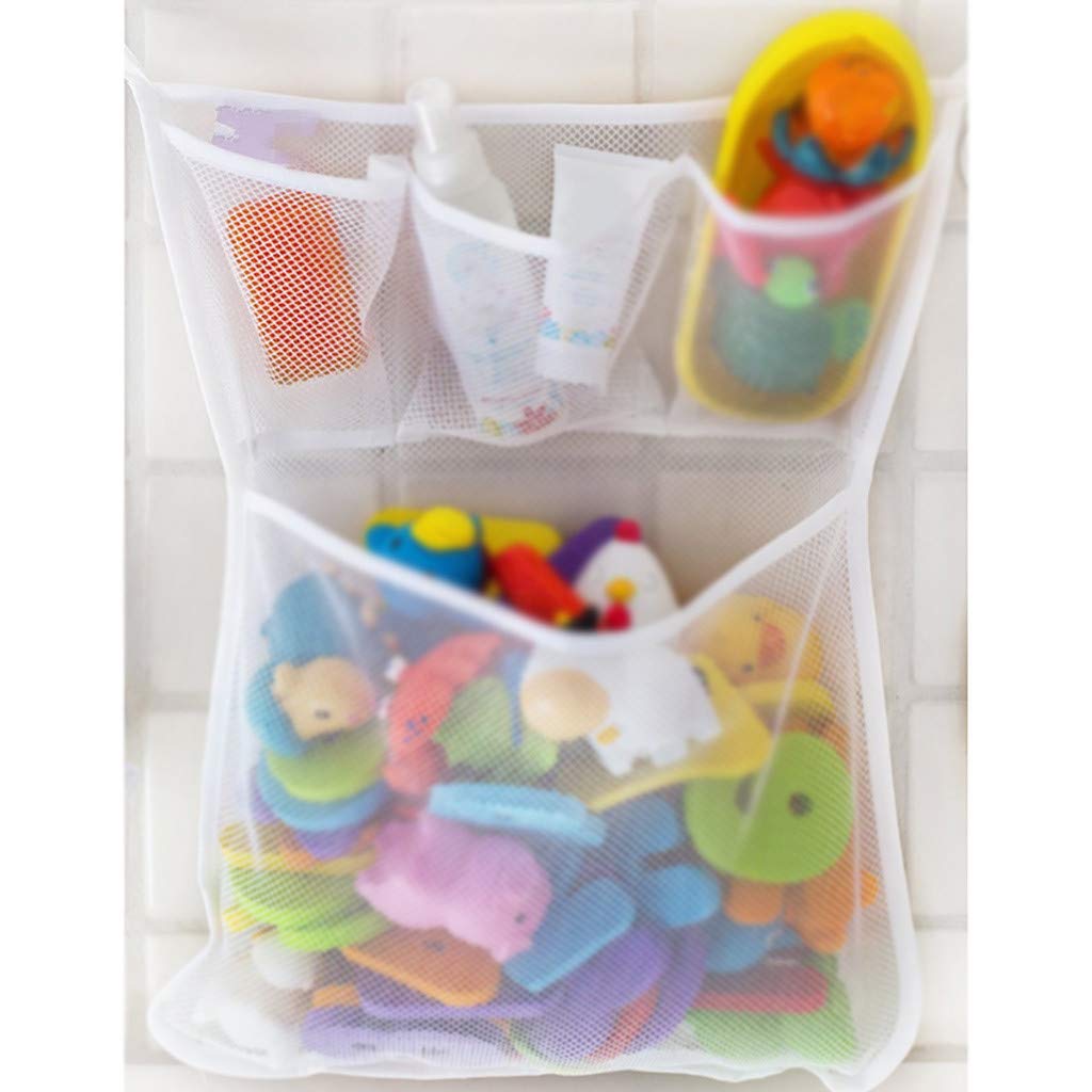 Mesh Bath Toy Organizer Bath Toy Net for Tub Bathtub Toy Holder Basket Corner Bath Toy Storage Bin