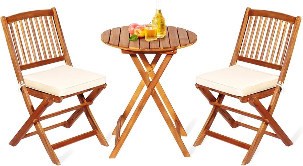 A Set of Three-piece Dining Chairs, Paired with A Round Dining Table, is Suitable for Use in The Courtyard Or Garden.