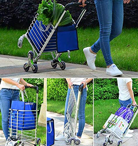 KEYOZA Einkaufstrolley, faltbarer Einkaufswagen auf Rädern, großer und leichter Einkaufstrolley mit abnehmbarer Tasche… – Bild 8