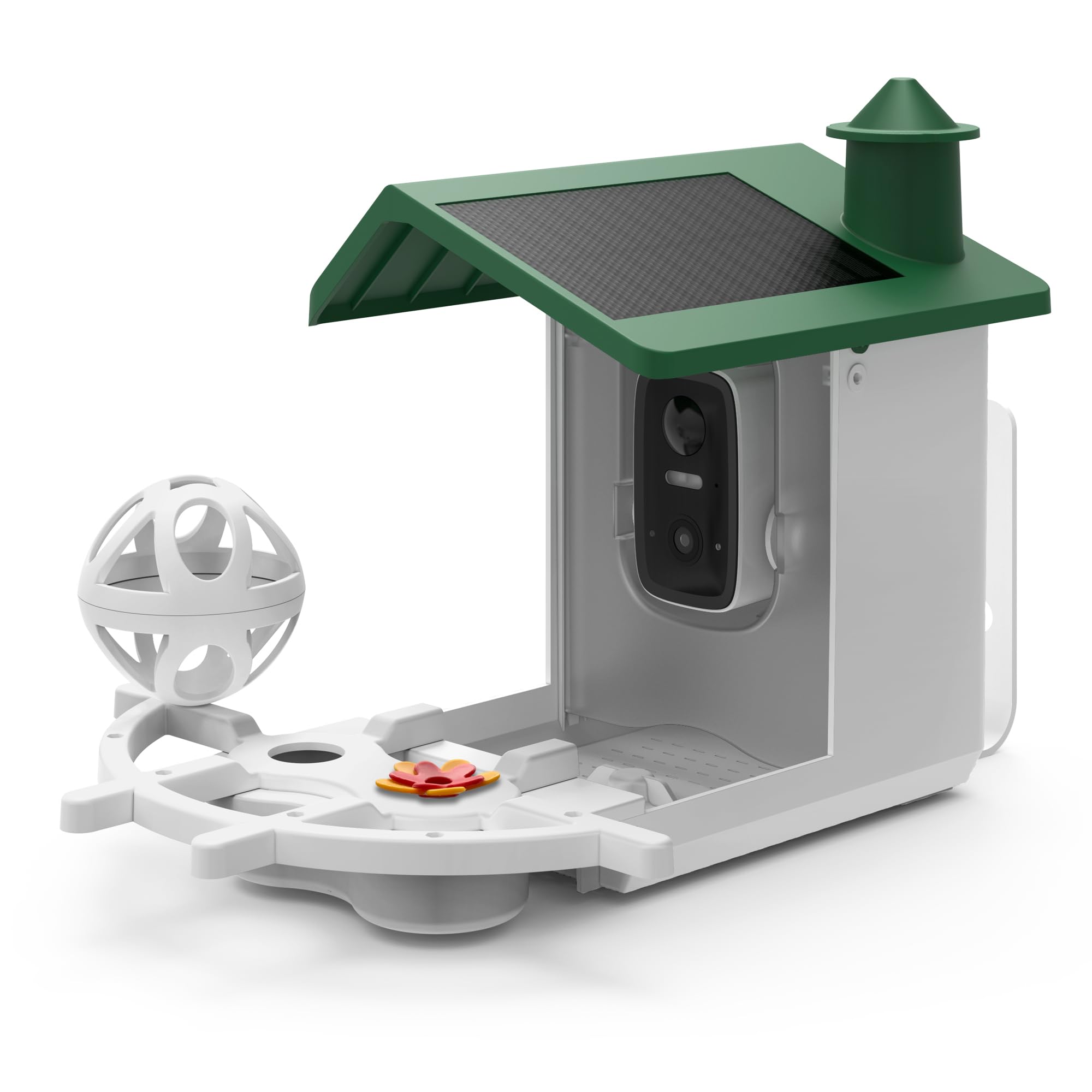 Avidsen Intelligentes Vogelhaus mit WLAN-Kamera, Full HD 1080p, Solarbetrieb, 2L Futterspender, Nachtsicht, Zwei-Wege-Audio, IP65, App-Steuerung, Grün