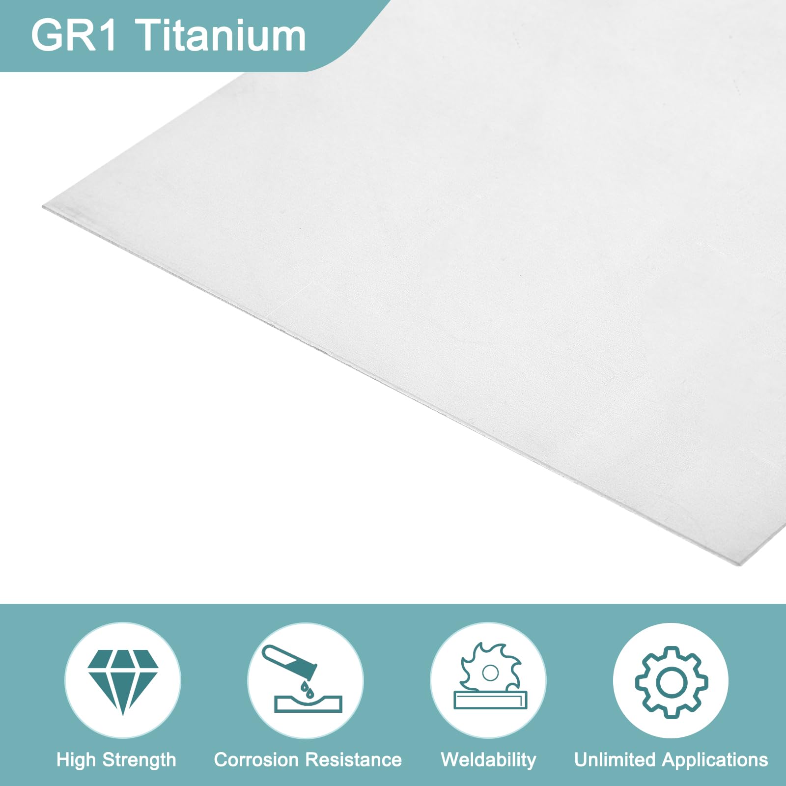 QUARKZMAN 3Pcs GR1 Lamiere Di Titanio, 100x100x1mm Lamiera In Lega Di Titanio Per Macchinari Industriali Lavorazione Dei Metalli (4"x4"x0.04")
