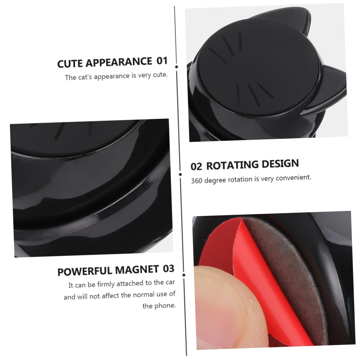ULTECHNOVO 3pezzi Supporto Magnetico Per Cellulare Da Auto Con Ventosa Supporto Per Smartphone Con Rotazione Gradi Design Per Sicurezza Alla Guida