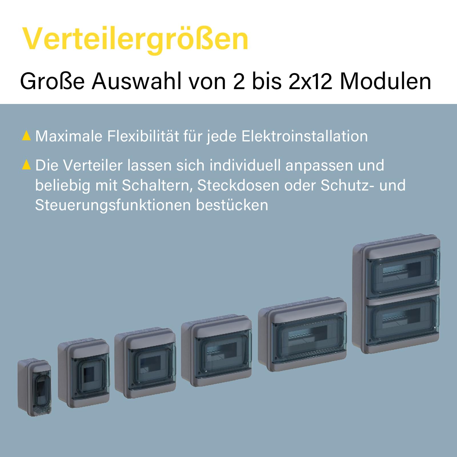 LEGRAND, Plexo S Feuchtraumverteiler, Aufputzverteiler, Schutzart: IP65-IK07, 1-reihig, 2 Module, Maße: 170 x 75 x 106 (H x B x T in mm), 601882