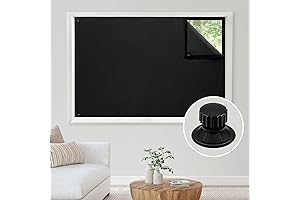 HOMEIDEAS Portable Blackout Curtains with Suction Cups