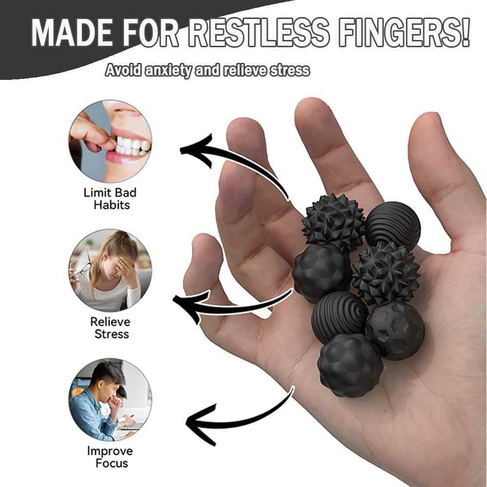 Magnetische ballen, 8 stuks siliconen fidget-speelgoed met