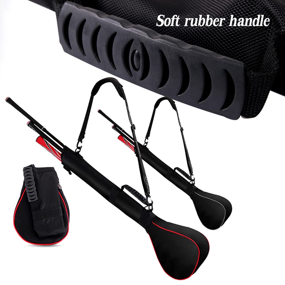 Faltbare Golftasche Pencilbag für Herren Damen, Leichte Golf-Tragetasche für 3 Schläger, Sunday Travel Golfbags mit Schultergurt, Rot/Silber (290g)