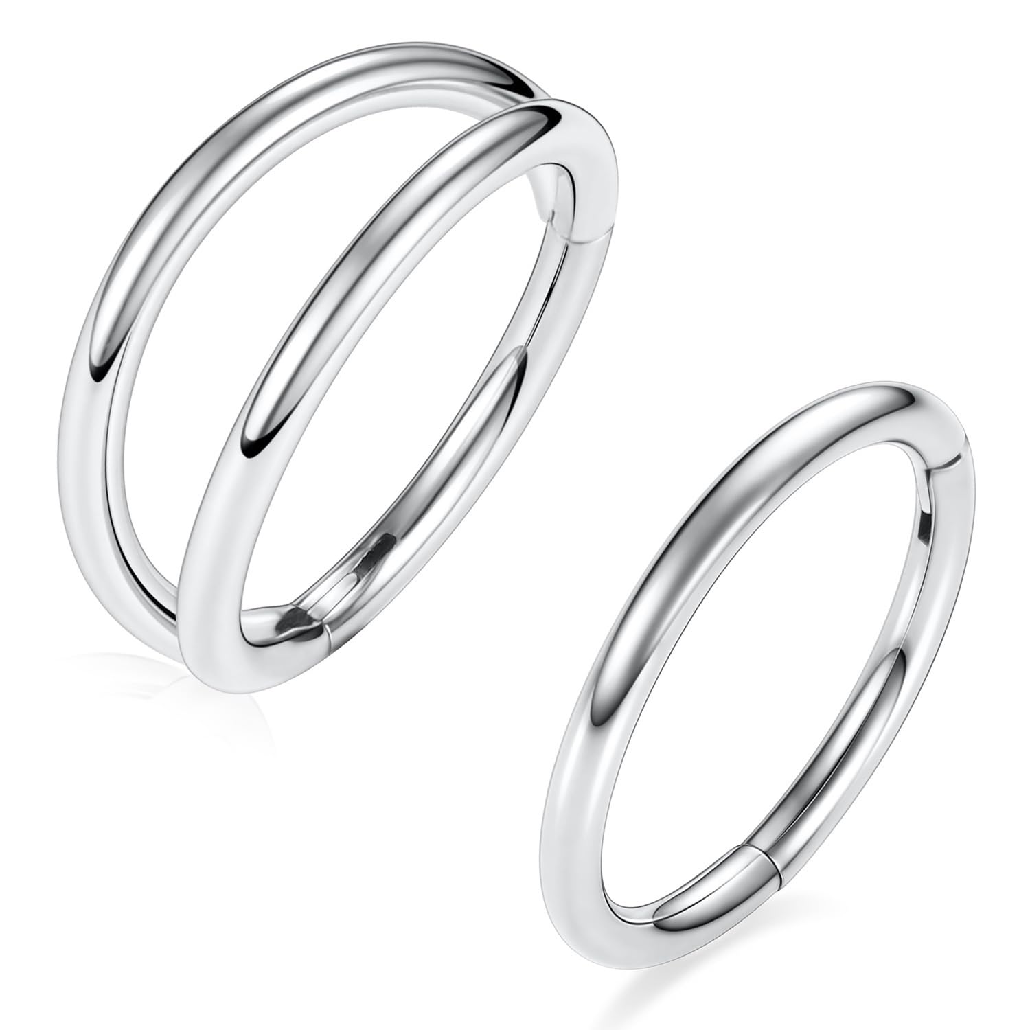 GAGABODY 2 Pcs Nose Rings 20G 18G 16G 14G 12G 10G 8G Surgical Steel Piercing Rings for Nose Septum Cartilage Helix Tragus Conch Rook Daith Lobe from