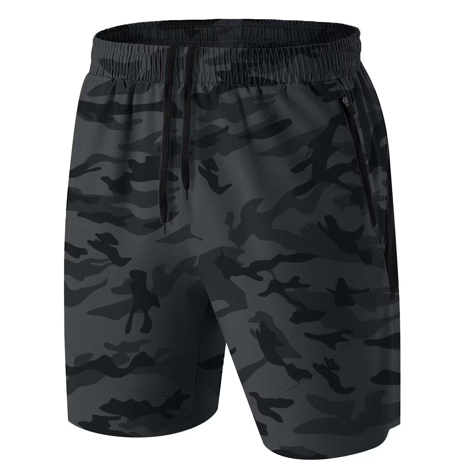 HMIYA Pantaloncini Running Uomo Leggero Sportivi Shorts Asciugatura Veloce Palestra Corsa Calzoncini con Tasca con Cerniera