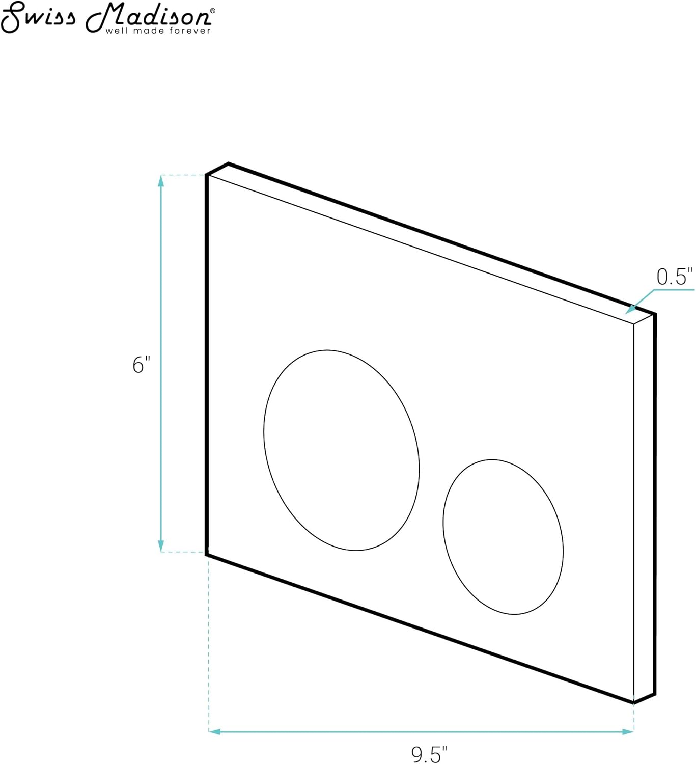 Swiss Madison Well Made Forever Swiss Madison SM-WC001 Dual-Flush Actuator Plate, Matte Chrome