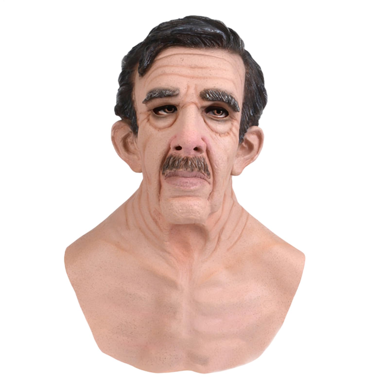 Silicone Old Man's Masks | 11.8 Máscara De Zoll Del Hombre Calvo Realista | Máscara De Terror De Látex Silicona De Máscara Facial De Miedo | Detalle Realista Reutilizable Ideal Para Cosplay