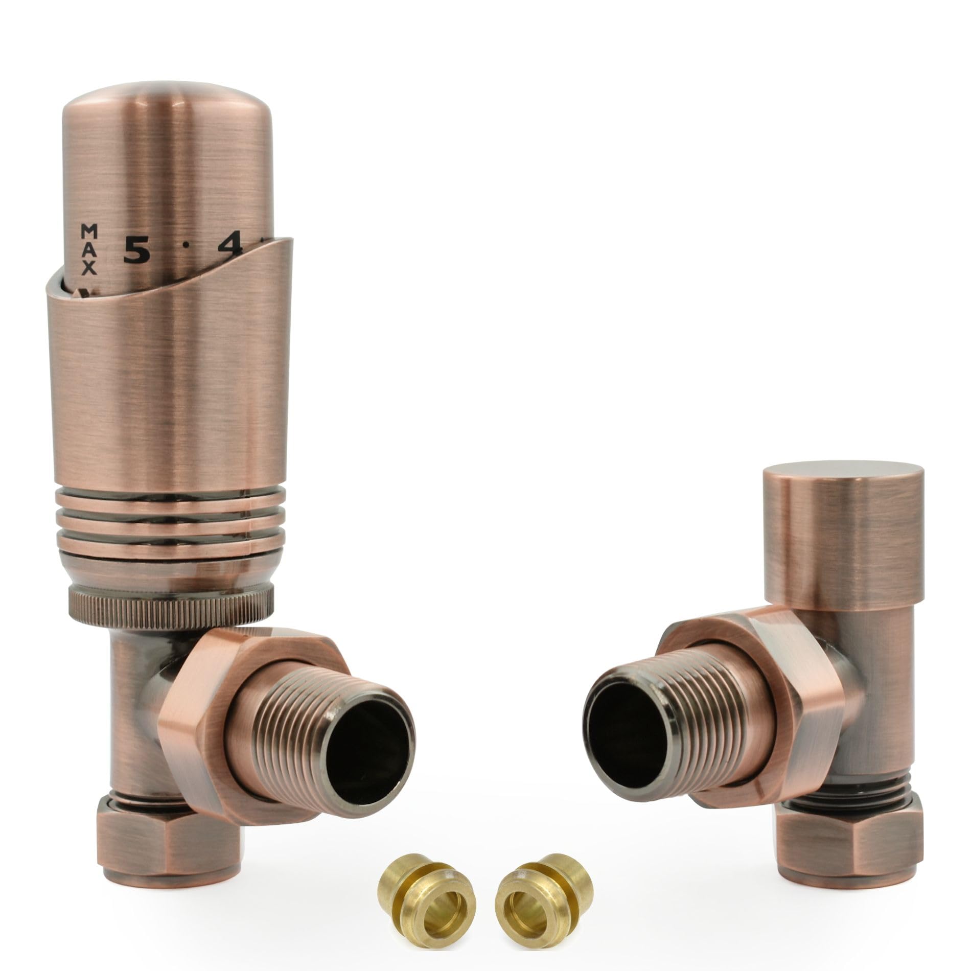 Hot Flow Antique Copper | Cascade Modern Angled Trv Thermostatic Radiator Valve 10Mm Compression (Antique Copper)