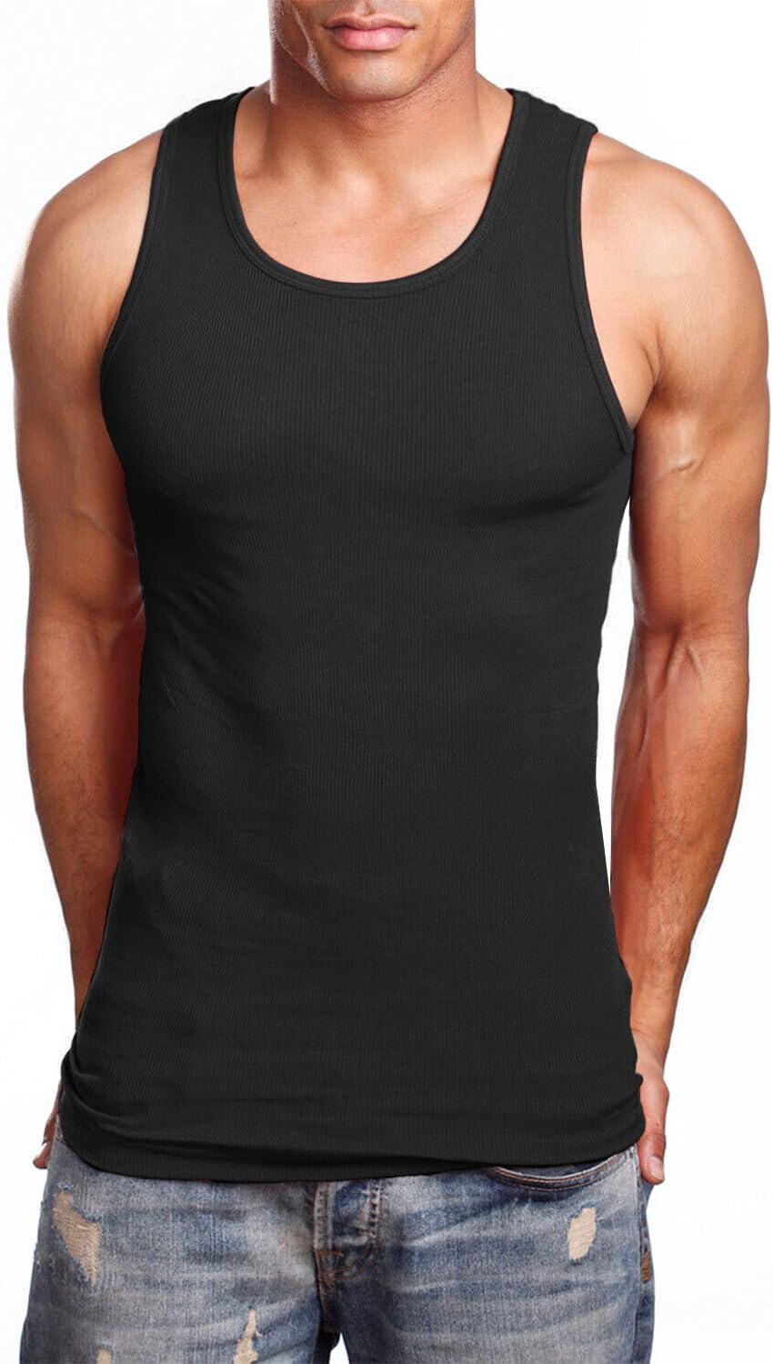 3 pk. Black Undershirt Large A Shirt Wife Beaters Tank Top 100