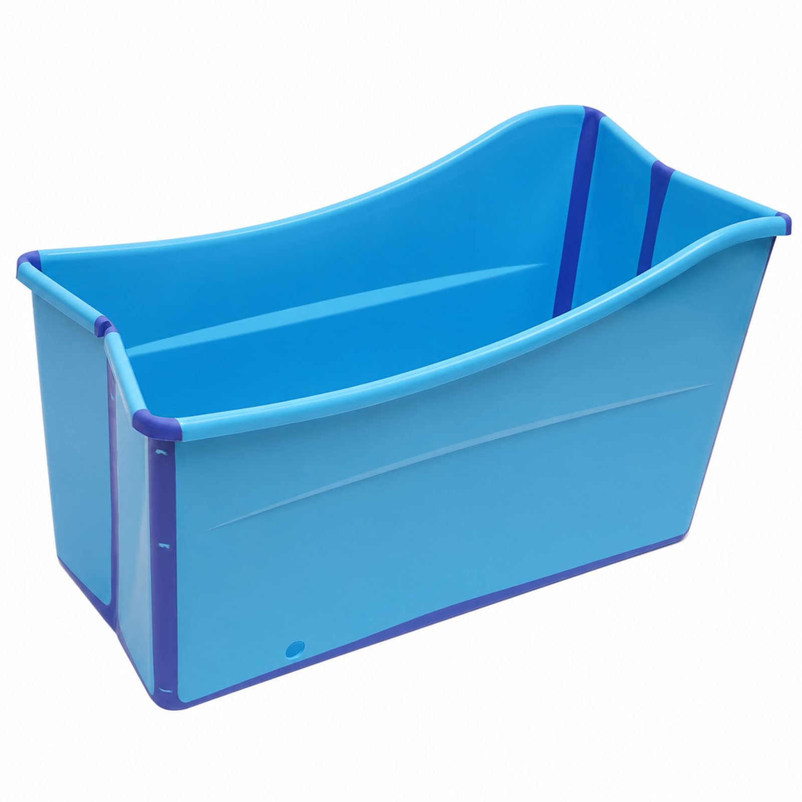 Faltbare Badewanne, Freistehend Badewanne FüR Baby Erwachsene, Flacher, Stabiler Boden; Kippsicher Im GefüLlten Zustand, FüR Dusche, Kleines Badezimmer Blue