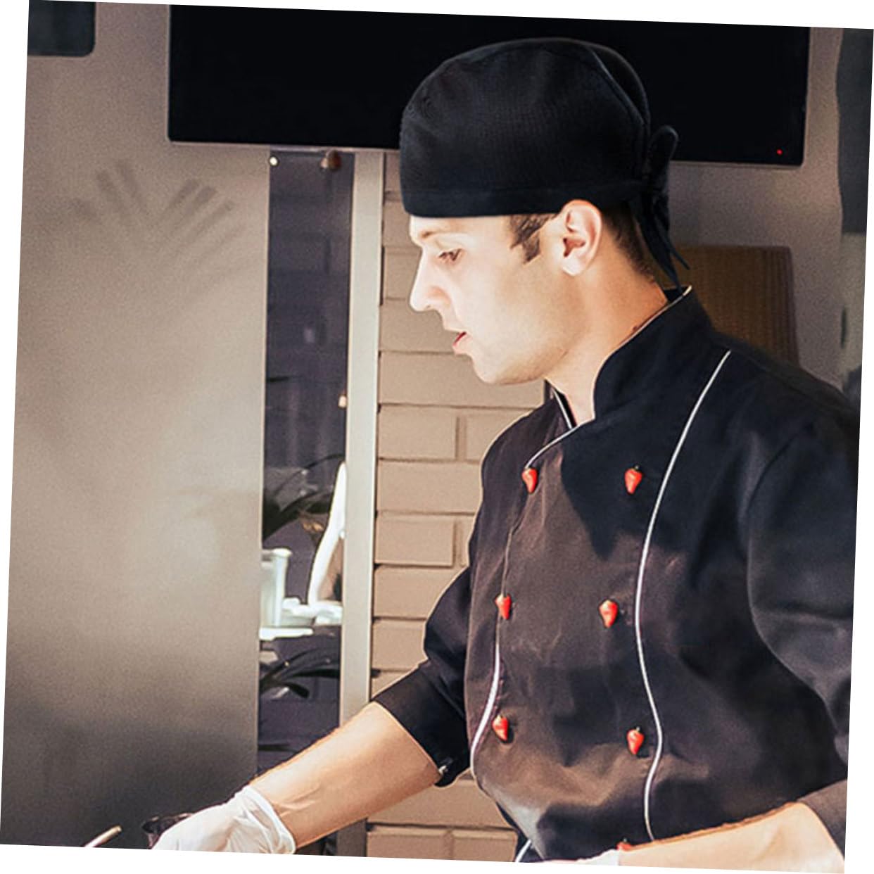 minkissy Cappello 9 Cotone Cuoco Nero Pezzi in Ristorante