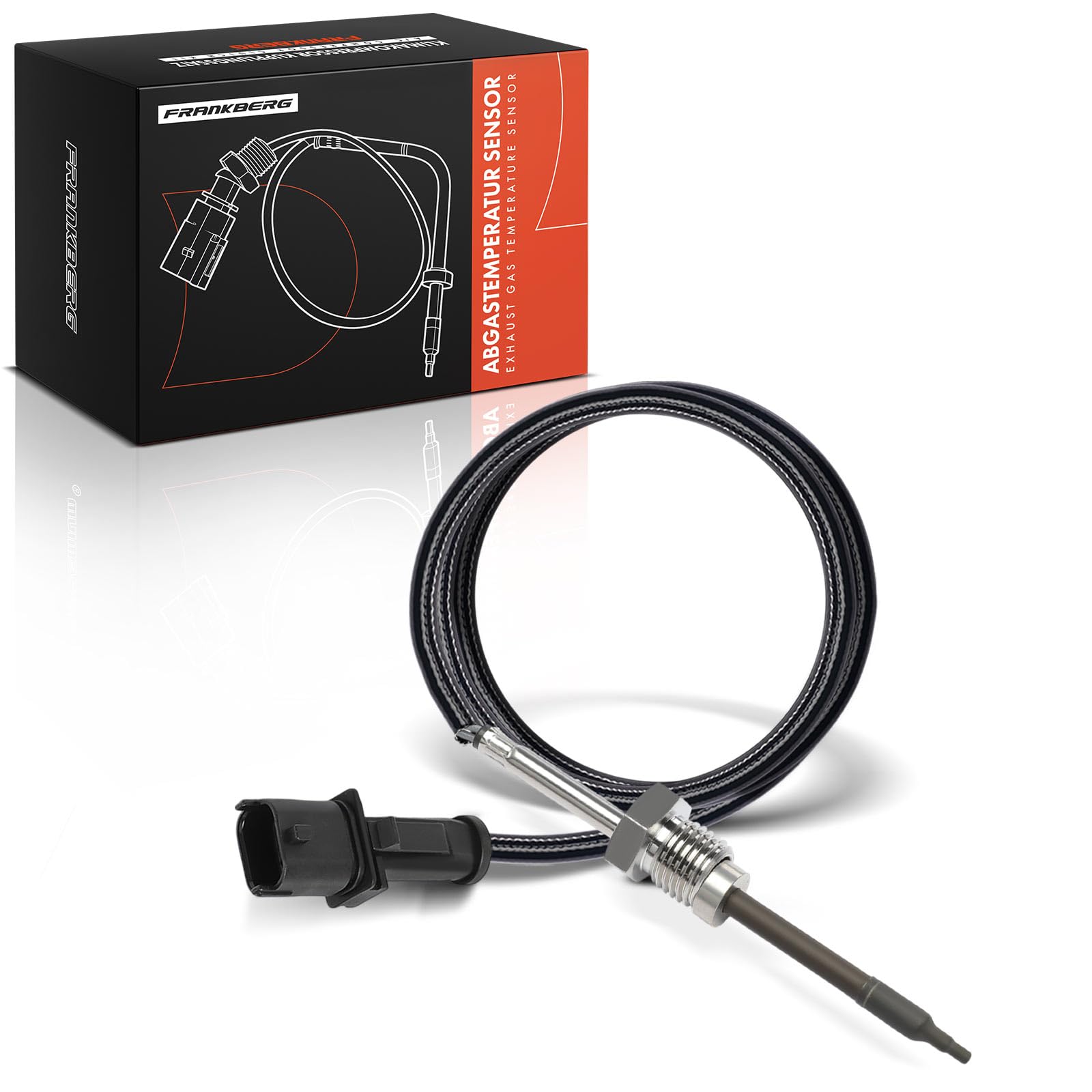 Frankberg Sensore temperatura gas di scarico Sensore gas di scarico 2-Poli Compatibile con Cherokee Van KL 2.2L 2015-2018 Cherokee KL 2.2L 2015-2025 Replace# 68228514AB,68228514AC
