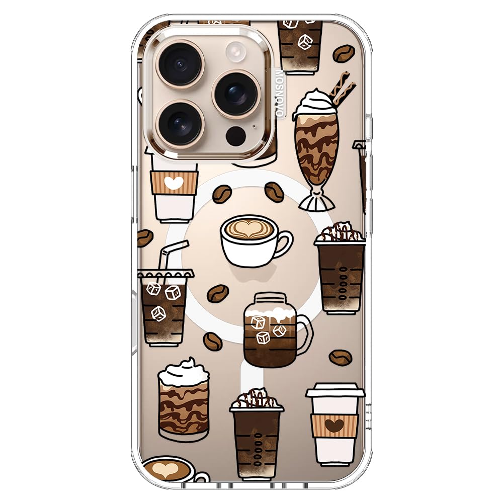 MOSNOVO Case for iPhone 16 Pro, [Compatible with Magsafe] [Buffertech 6.6ft Military-Grade Drop Protection] [Anti Peel Off Tech] Clear Phone Case