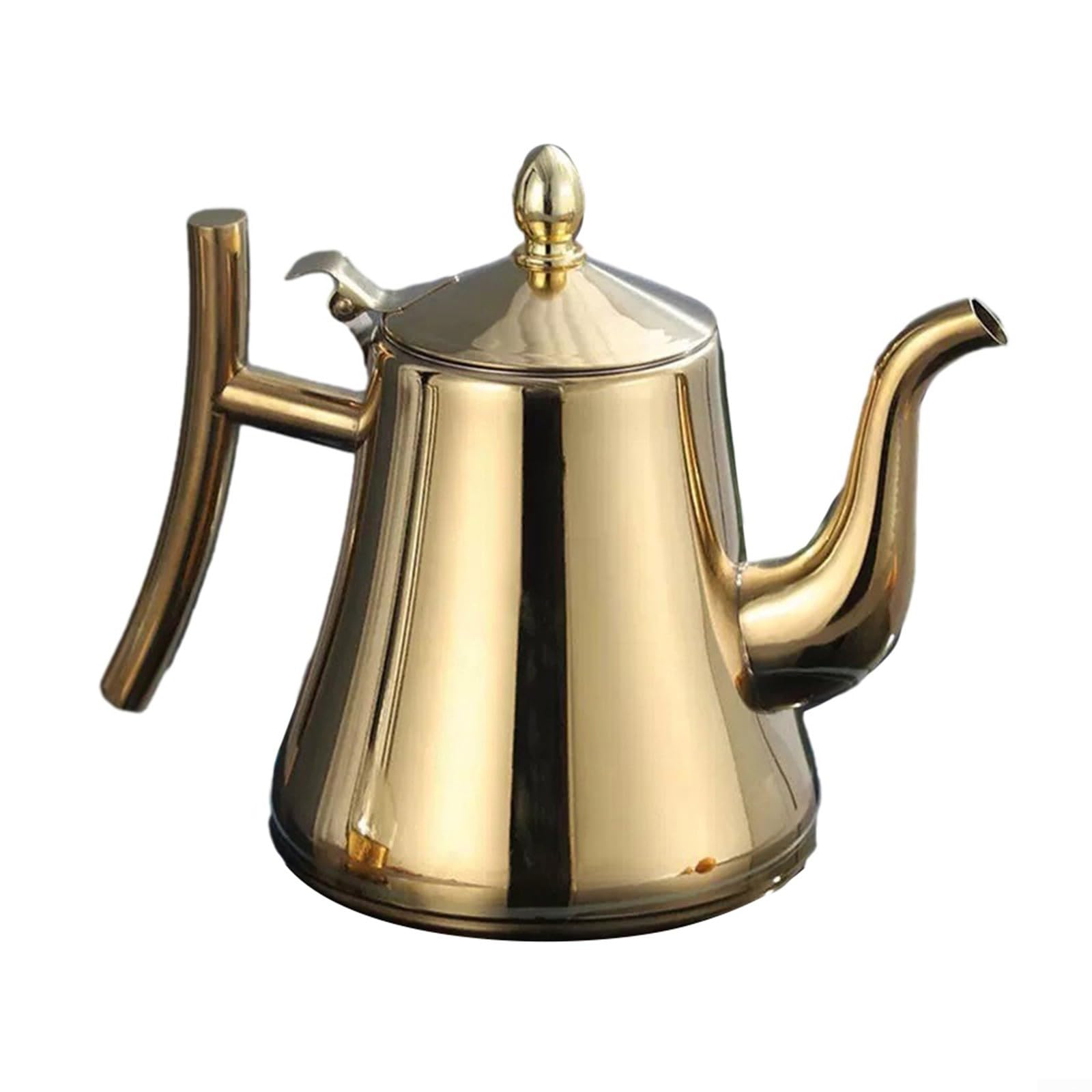 Induction Cooker Kettle, Stainless Steel Teapot with Built in Filter, Brewing Process (1.5L Gold)