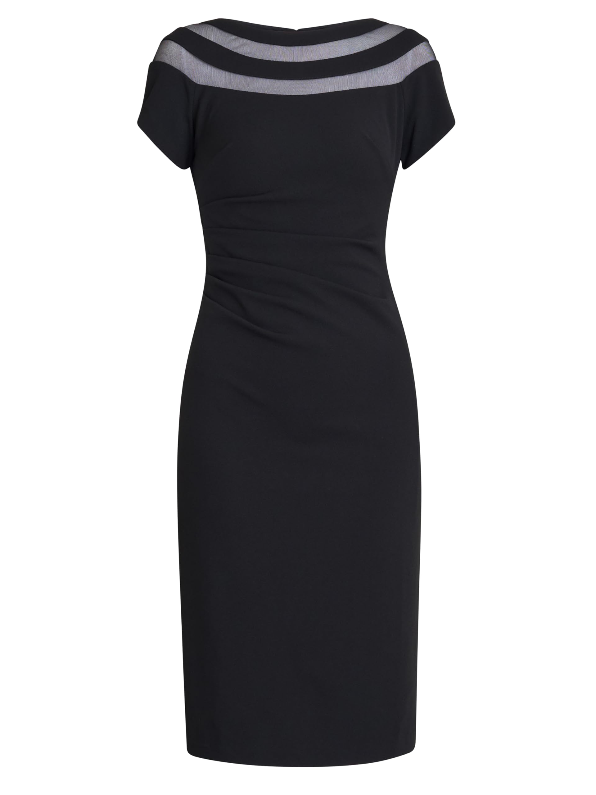 Gina Bacconi Women's Illusion Neck Dress Cocktail, Black, 10