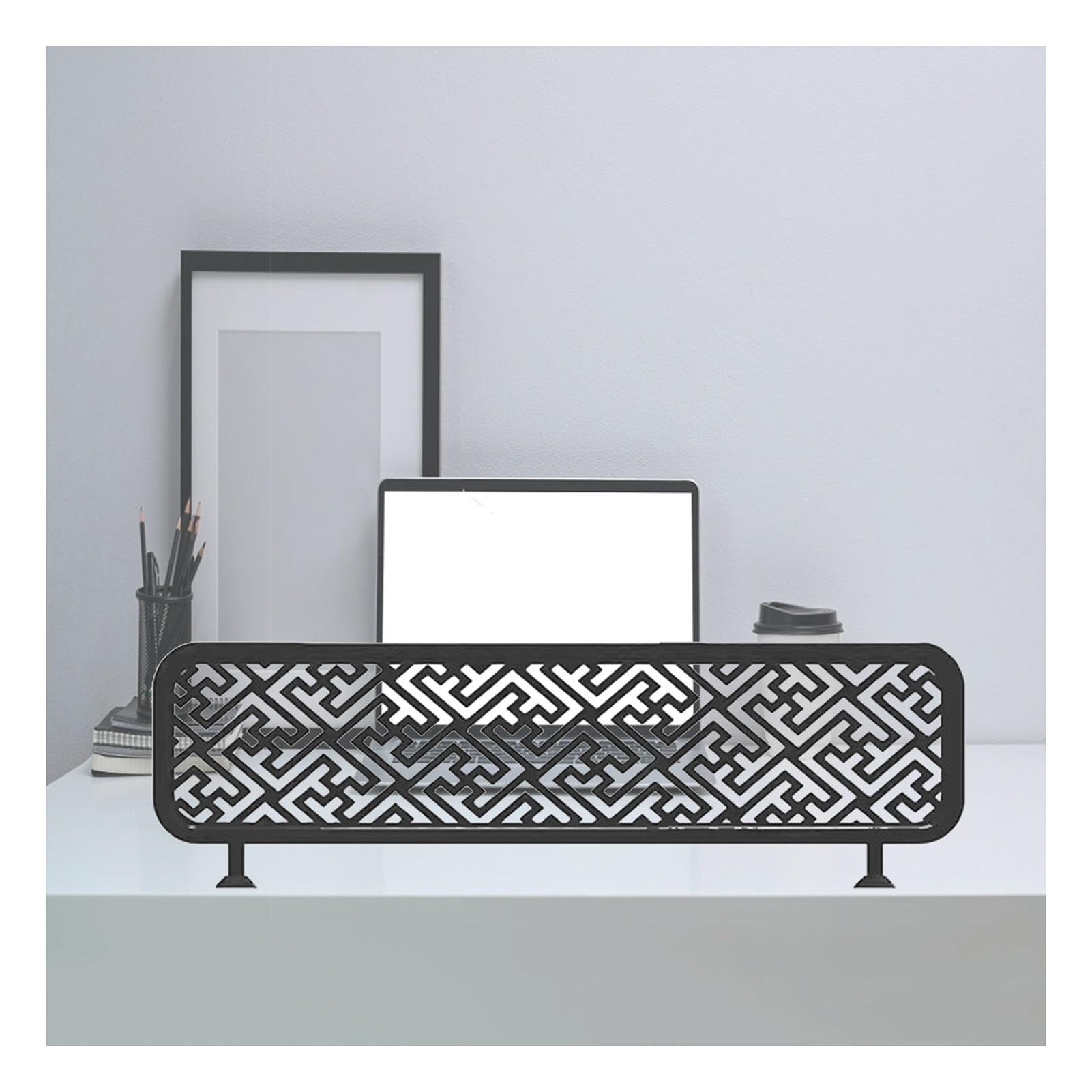 KLGFBDC Customizable Iron Art Restaurant Countertop Divider, 19.7x23.6in Black Privacy Partition for Dining Areas, Decorative, Stylish Space Separator for Enhanced Ambiance