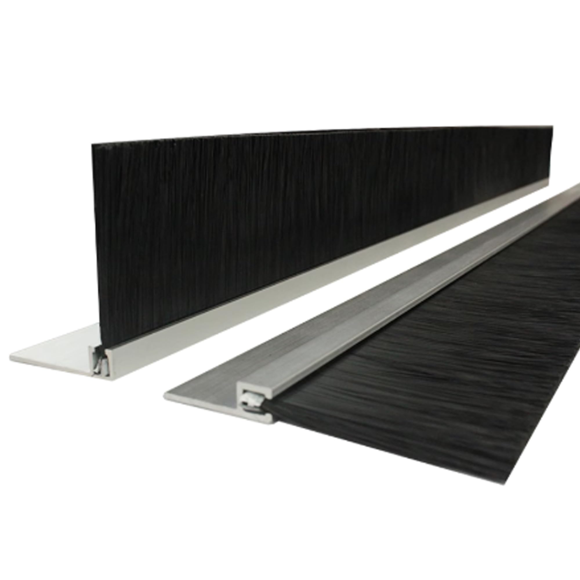 Generisch Türbürstendichtung, Bürstenleiste aus Aluminiumlegierung mit Nylonborsten - 100 cm staubdichte und Winddichte Türbodendichtung für Maschinenschränke und Schwellen (2(F), 3 cm/1,18 Zoll)