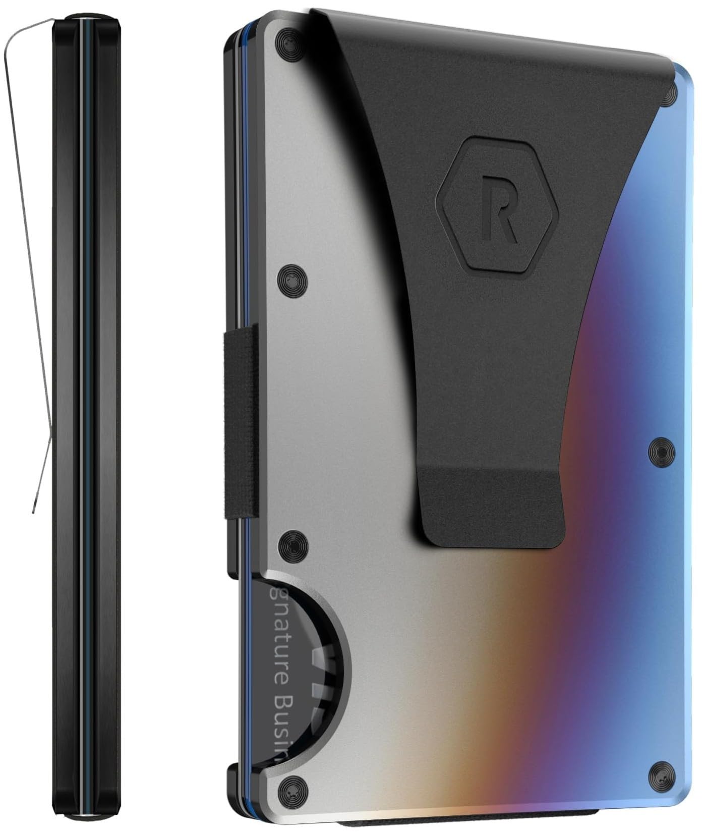 Wallet for Men - Slim Minimalist Compact Wallet and Card Holder, RFID Protected Front Pocket Wallets with Integrated Money Clip (Burnt Titanium)