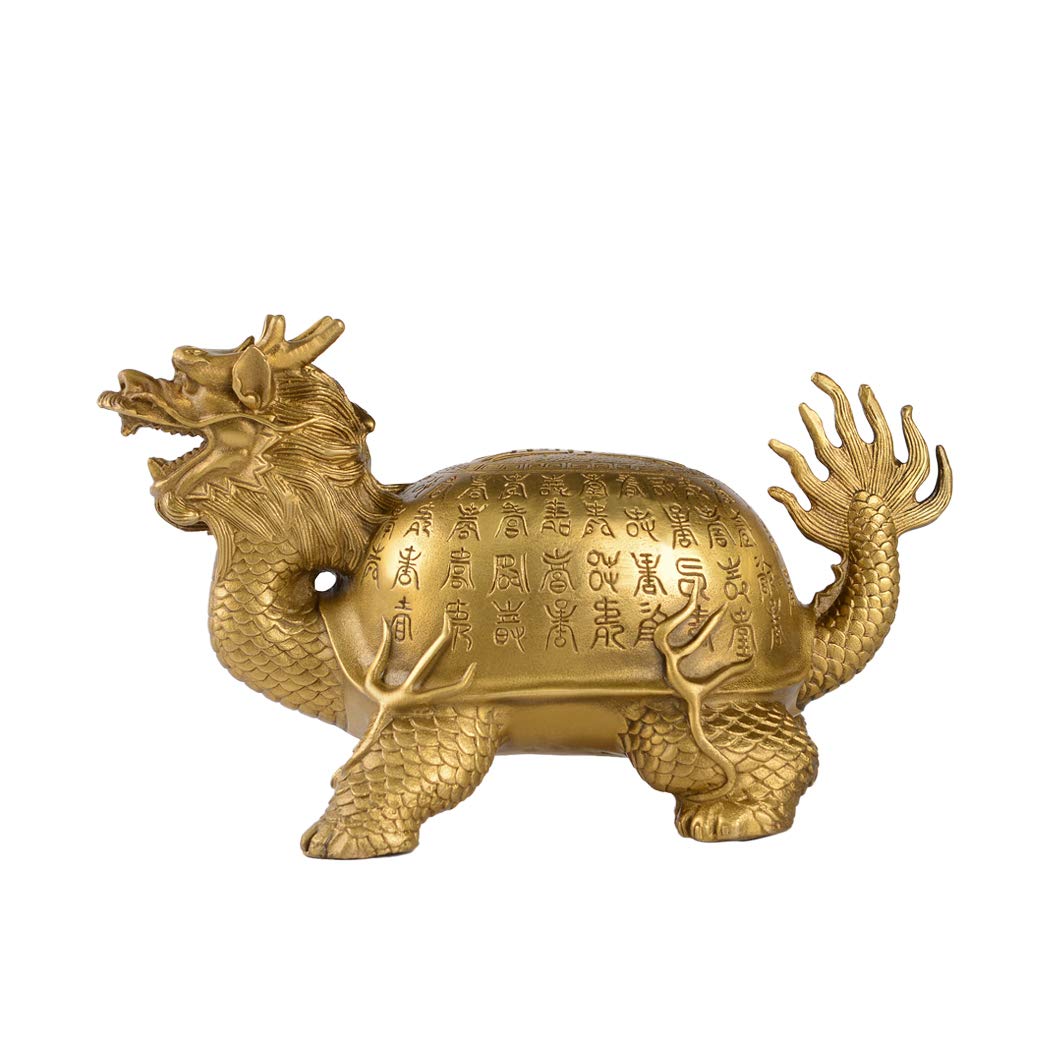 Amazon.co.jp: 4.7インチ 風水 真鍮 ドラゴン 亀 長寿 不妊 亀 像