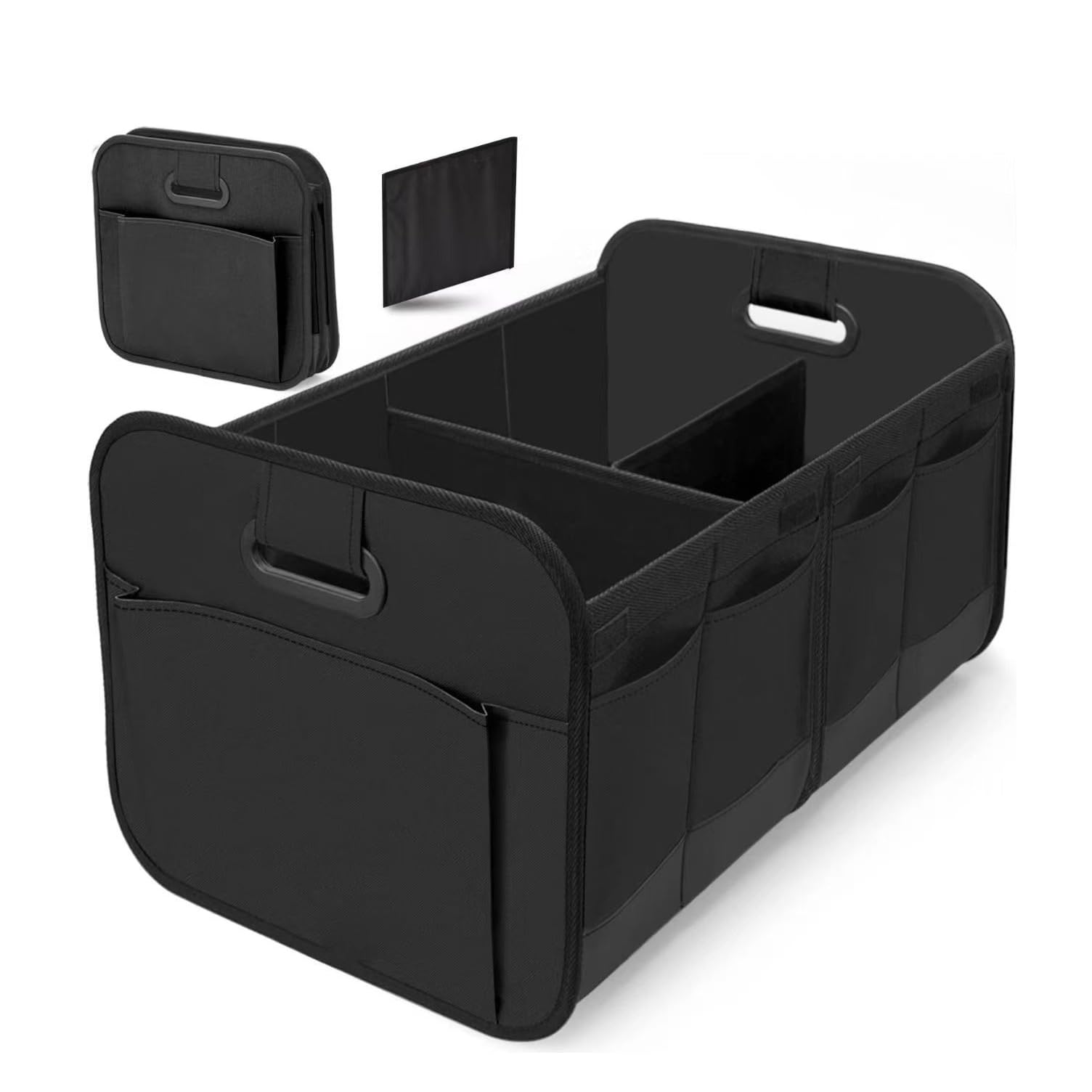 RAKTDA Car Boot Organiser Storage, for Jaecoo 7 (2024+) Boot Storage Box, Collapsible Waterproof Durable Multi Compartments Boot Organisers,Black