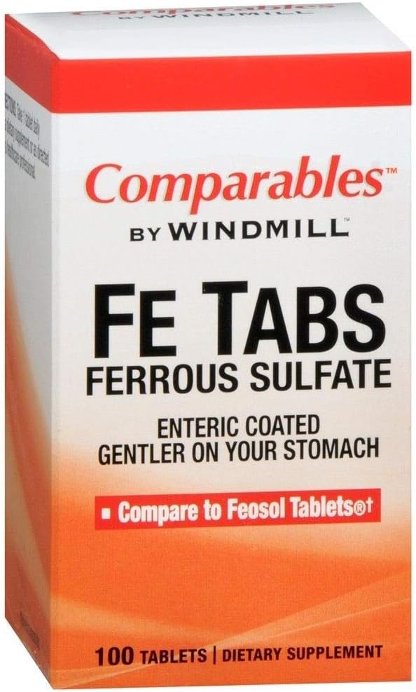 Comparables By Windmill Fe Tabs Ferrous Sulfate Tablets 100 Tablets