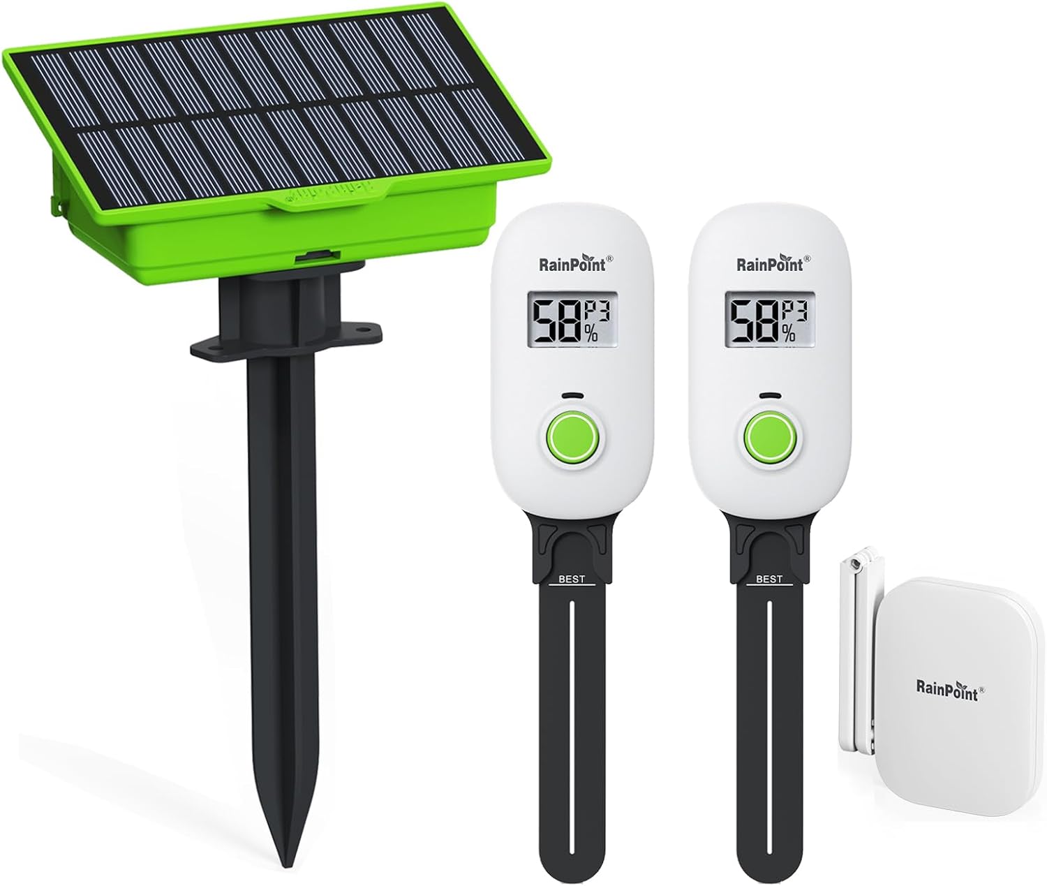 RAINPOINT WiFi Solar Auto Watering System with Two WiFi Digital Soil Sensors