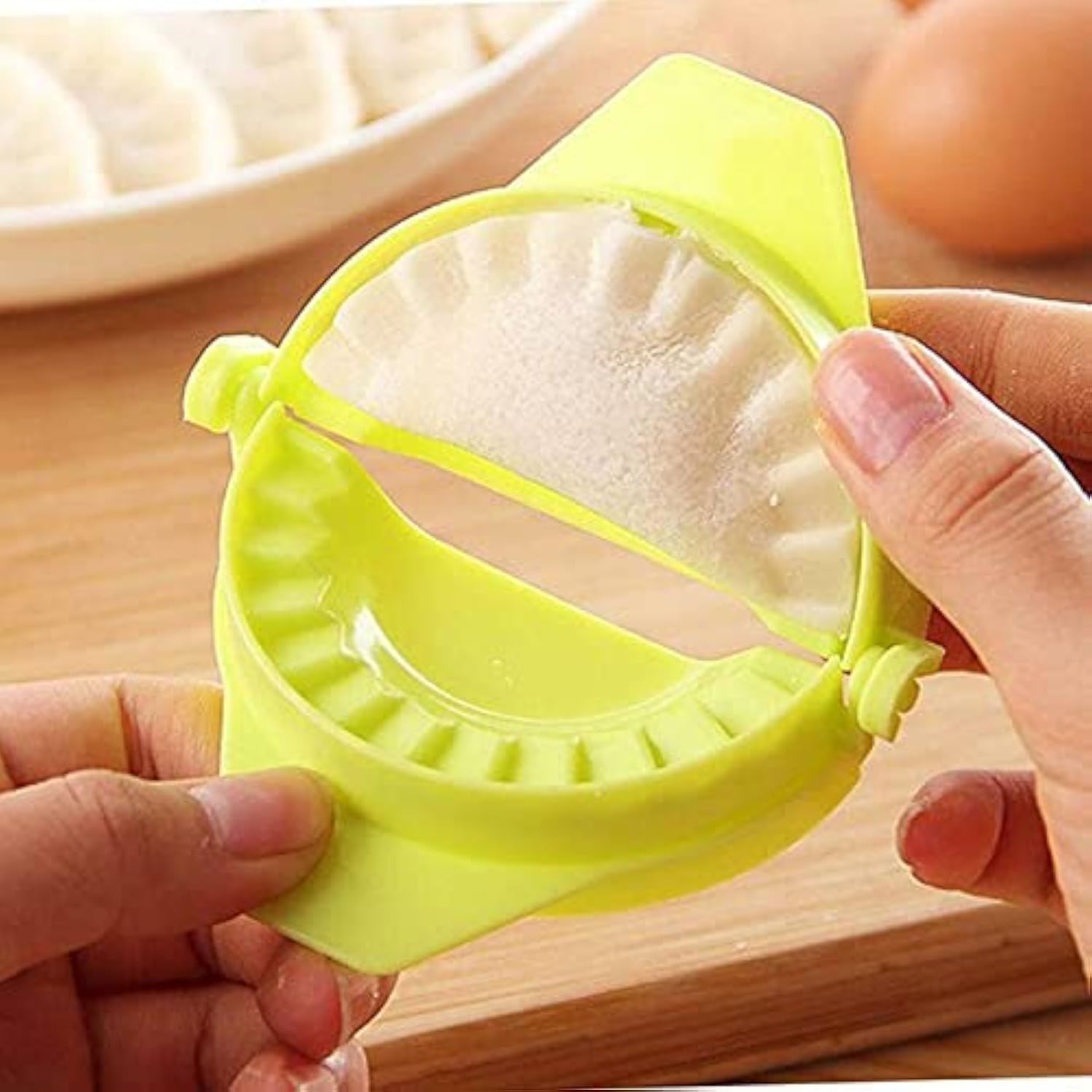 Gujiya Maker Device Easy Mould Dumpling Cutter Making Machine Kitchen Cooking Tool (Multicolour, Plastic) - 5 Cm
