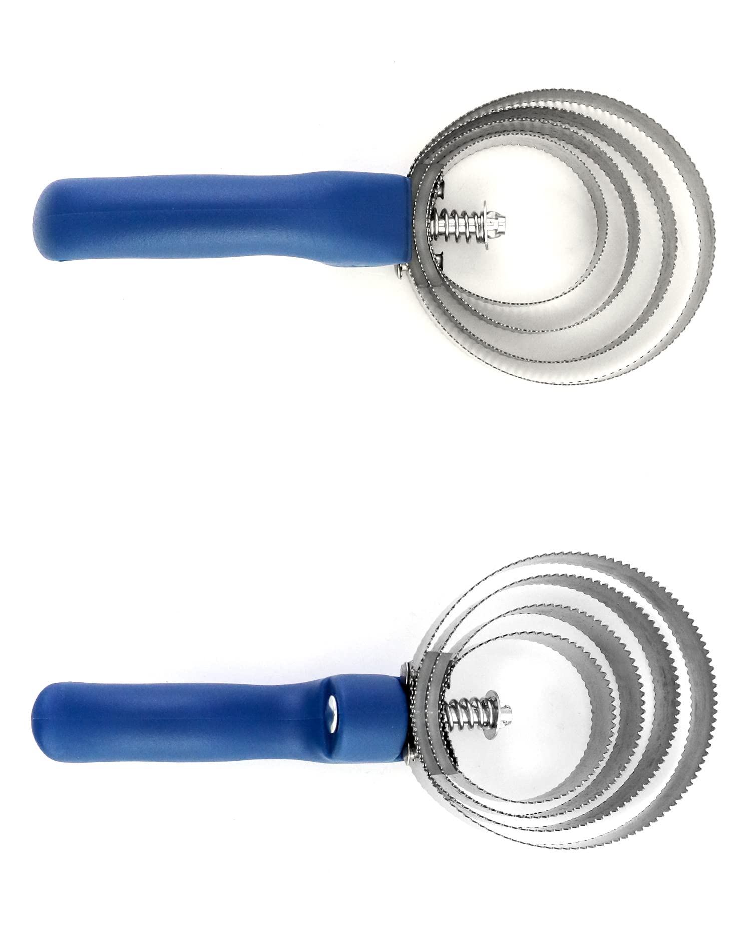 QWORK® Dwustronny grzebień do curry, szczotka dla koni, 4 pierścienie, z miękkim uchwytem