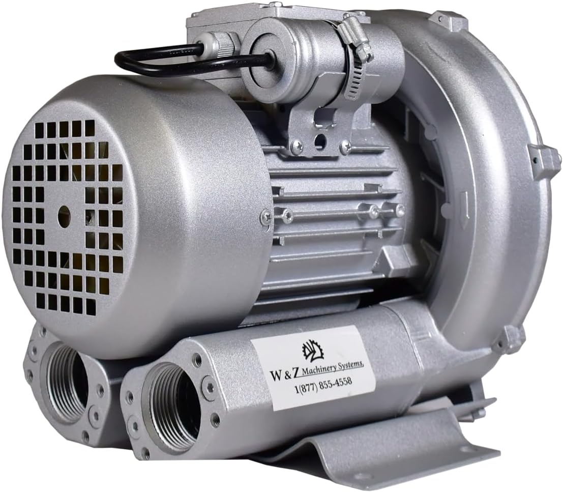 0.67 Hp Industrial Regenerative Blower 220V/1Phase, 57CFM, 56" H2O Press. Goorui-USA GHBH 0D5 12 1R2