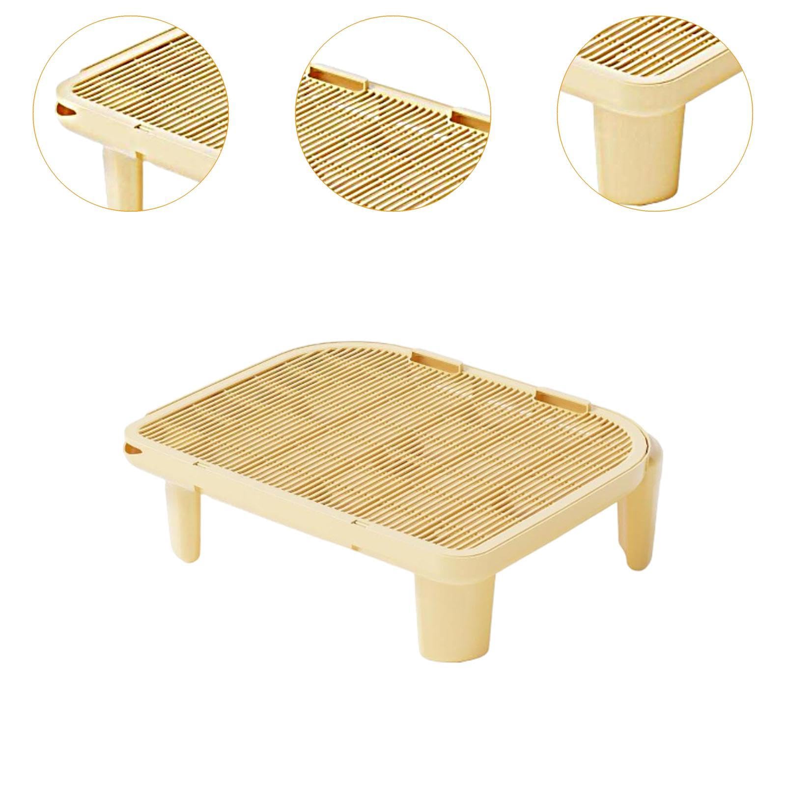 Alfombrilla Duradera para Arenero de Gatos, Alfombrilla para Bandeja Antiderrame, Alfombrilla para Patas de Gatitos, Alfombrilla de Filtración de Dese, Amarillo