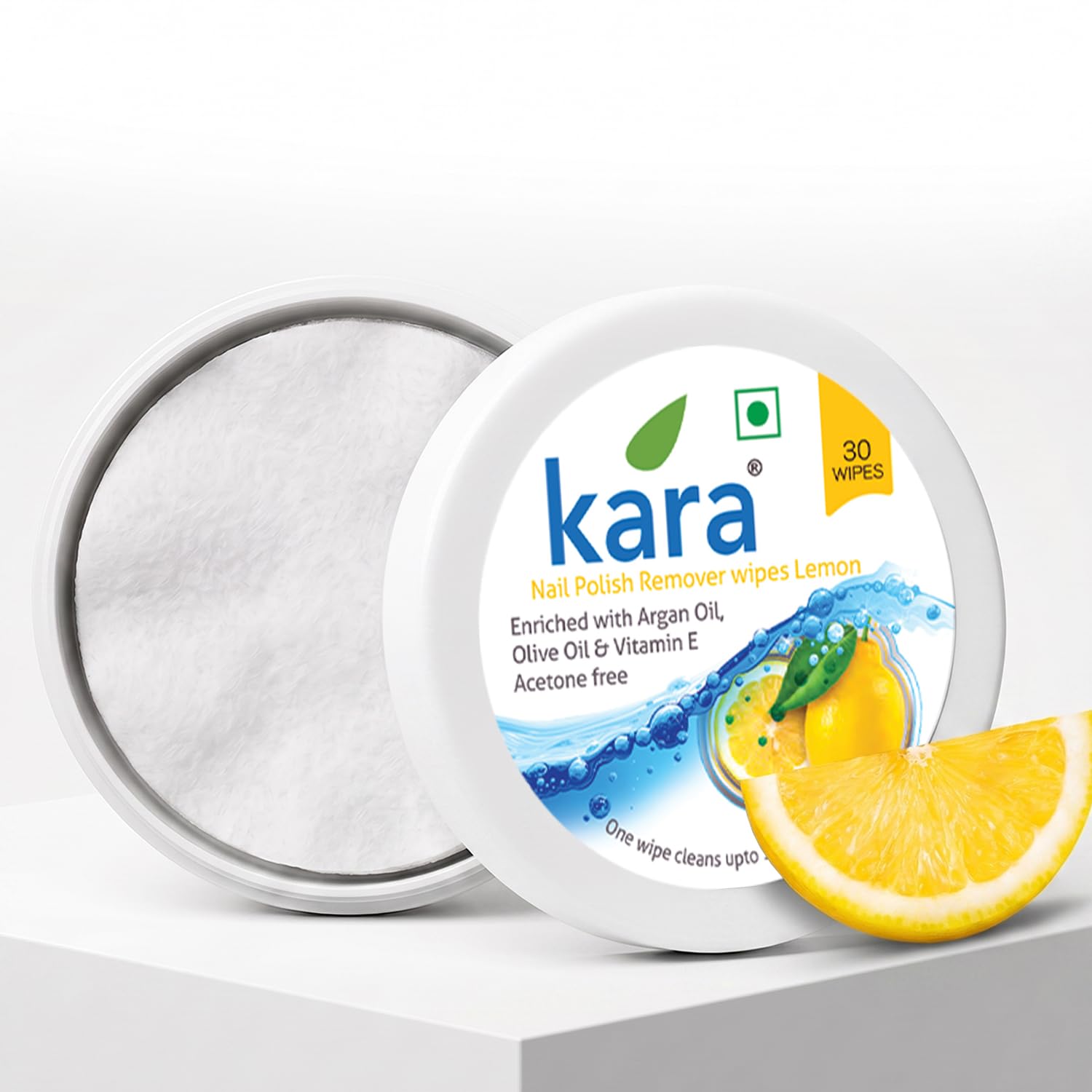Kara Acetone Free Nail Polish Remover Wipes | 30 Soft Pre-Soaked Wipes | Enriched with Vitamin E, Almond & Olive Oil | One Wipe Cleans Up to 10 Nails | Rich and Elegant Rose Fragrance nail wipes-image-39
